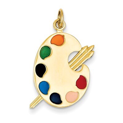 Enameled Artist Palette Charm 14k Gold A0329, MPN: A0329, 883957852850