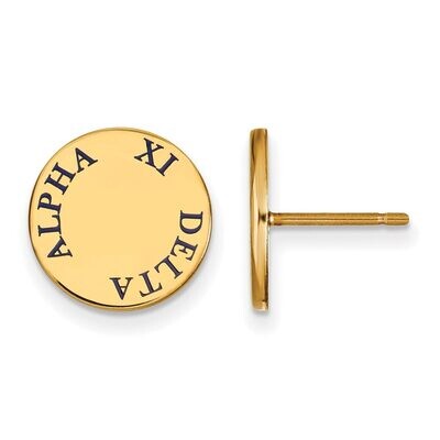 Alpha Xi Delta Enameled Post Earrings Gold-plated Silver GP020AXD, MPN: GP020AXD, 886774924588