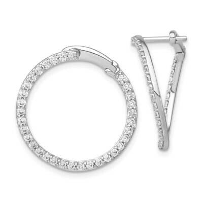 Si1/Si2, G H I, Fancy Circle Twist Hoop Earrings 14k White Gold Lab Grown Diamond EM7965-100-WLG, M…