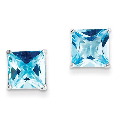 Blue Topaz Earrings Sterling Silver QE9840BT, MPN: QE9840BT, 883957400594