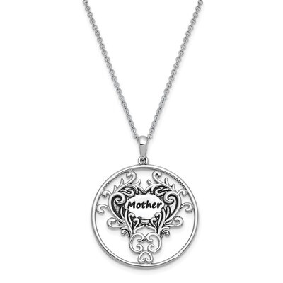 Mother 18 Inch Necklace Sterling Silver Antiqued QSX662, MPN: QSX662, 191101228186