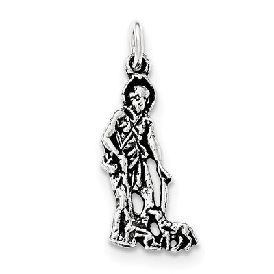 Antiqued St. Lazarus Pendant Sterling Silver QC8344