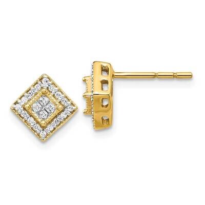 Polished Diamond Post Earrings 14k Gold EM5472-025-YA, MPN: EM5472-025-YA, 843642054761