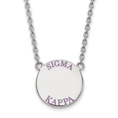 Sigma Kappa Small Enameled Pendant with 18 Inch Chain Sterling Silver SS015SKP-18, MPN: SS015SKP-18…