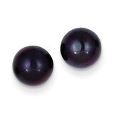 8-9mm Black Button Cultured Pearl Stud Earrings 14k Gold X80BB, MPN: X80BB, 815479016472