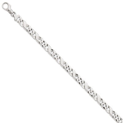 6mm Hand-Polished Fancy Link Chain 9 Inch 14k White Gold WLK165-9, MPN: WLK165-9, 191101655227