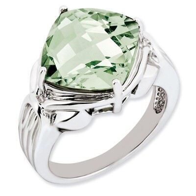 Green Quartz Ring Sterling Silver QR2945AG, MPN: QR2945AG, 886774197364