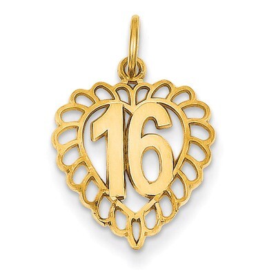 16 in a Heart Charm 14k Gold C989, MPN: C989, 886774256177