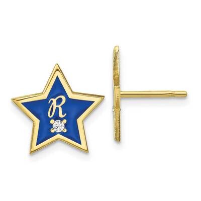 Initial Epoxied Star with Diamond Post Earrings 10k Gold 10XNA1163Y, MPN: 10XNA1163Y, 196904159729