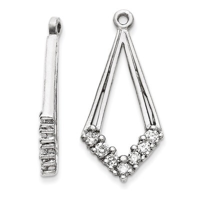 Earring Jacket 14k White Gold AA Quality Diamond XJ16WAA, MPN: XJ16WAA, 883957114873