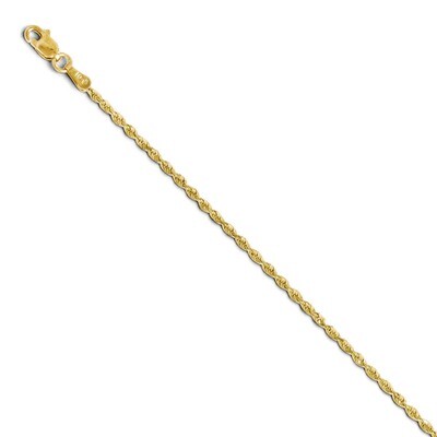 Leslie&#39;s 2.00mm Diamond Cut Lightweight Rope Chain 18 Inch - 10k Gold HB-8051-18, MPN: 8051-18, 886…