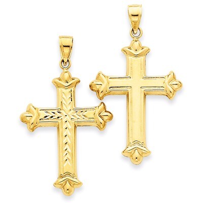 Reversible Diamond-cut Cross Pendant 14k Gold K3632, MPN: K3632, 883957901756