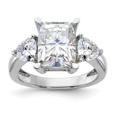 4 7/8ct. Three Stone G H I True Light Moissanite Engagement Ring 14k White Gold RM4448E-390-WMT, MP…