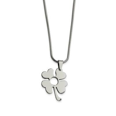 Four Leaf Clover Pendant 18 Inch Necklace Stainless Steel SRN267-18, MPN: SRN267-18, 883957749945