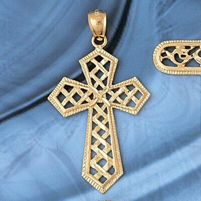 Dazzlers Jewelry Cross Pendant Necklace Charm Bracelet in Yellow, White or Rose Gold 7846, MPN: DZ-…