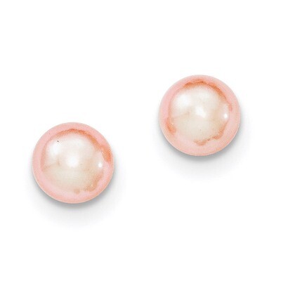7-8mm Pink Freshwater Cultured Button Pearl Stud Earrings Sterling Silver QE12685, MPN: QE12685, 19…