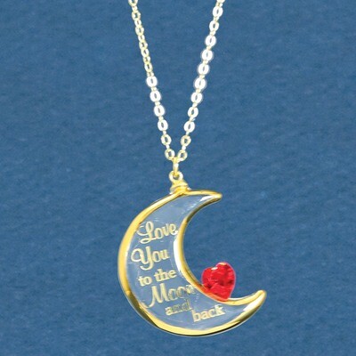 Love You To The Moon Necklace Glass Baron GM15179, MPN: GM15179, 708873033735