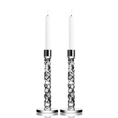 Orrefors Carat Candlestick Pair Silver Large 6719397, MPN: 6719397, 7319677193971
