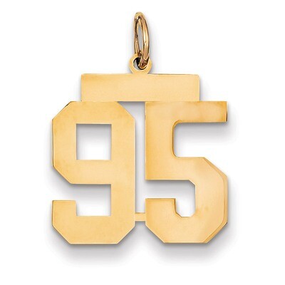 Number 95 Charm 14k Gold Medium Polished LM95, MPN: LM95, 883957138879