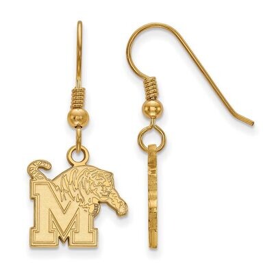University of Memphis Small Dangle Earring Wire Gold-plated Silver GP006UMP, MPN: GP006UMP, 8867749…