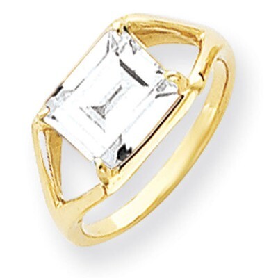 9x7mm Emerald Cut Cubic Zirconia Ring 14k Gold Y4538CZ Diamond, MPN: Y4538CZ, 883957440071
