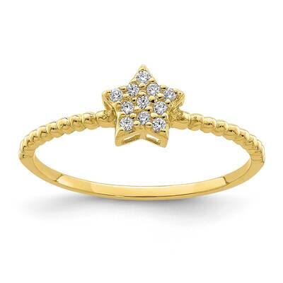 Star Cz Ring 10k Yellow Gold 10C1405, MPN: 10C1405, 883957780948