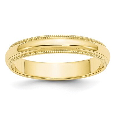 4mm Milgrain Half Round Band 10k Yellow Gold 1M040 Engravable, MPN: 1M040, 886774302867