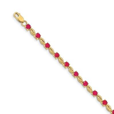 Composite Ruby Round Bracelet 14k Gold BM4480-RU-Y, MPN: BM4480-RU-Y, 883957978864