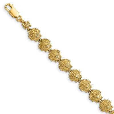 Scallop Shell Bracelet 14k Gold FB1637-7, MPN: FB1637-7, 883957187341