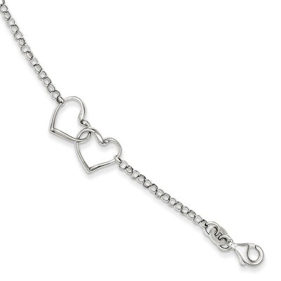7.25 Inch Heart Bracelet Sterling Silver Rhodium-plated QG3271-7.25, MPN: QG3271-7.25, 886774372778