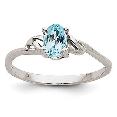 Aquamarine Birthstone Ring 14k White Gold XBR144, MPN: XBR144, 883957484655