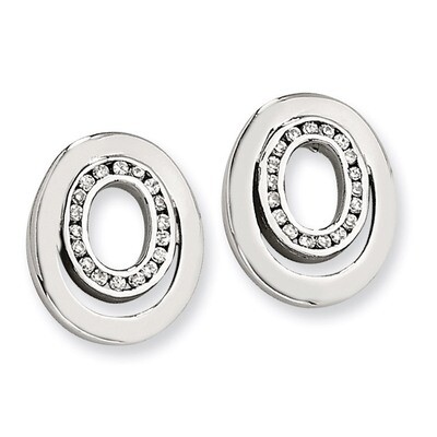 Synthetic Diamond Earrings - Stainless Steel SRE147 by Chisel, MPN: SRE147, 883957718552