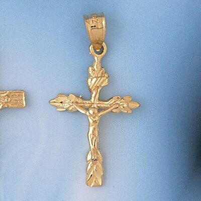 Dazzlers Jewelry Jesus Christ on Cross Pendant Necklace Charm Bracelet in Yellow, White or Rose Gol…
