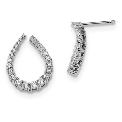 CZ Diamond Post Earrings Sterling Silver Rhodium-plated QE13723, MPN: QE13723,
