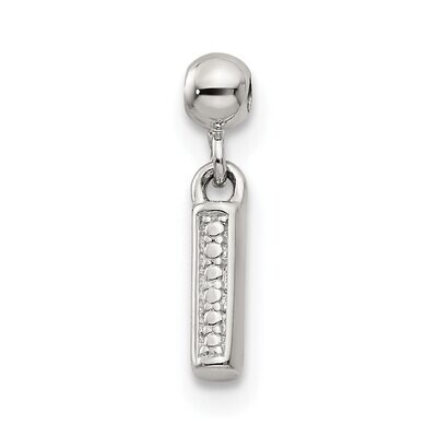 Letter I Charm Sterling Silver Dangle QMM190I, MPN: QMM190I,