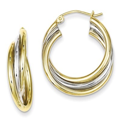 Hoop Earrings Sterling Silver Gold Plated QE8439, MPN: QE8439, 883957555386