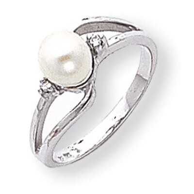 6mm Cultured Pearl Diamond ring 14k White Gold Y1854PL/AA, MPN: Y1854PL/AA, 886774134710