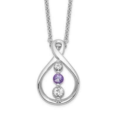 Survivor Clear &amp; Purple Swarovski Topaz Runzi Necklace Sterling Silver SV242SSPU-16, MPN: SV242SSPU…