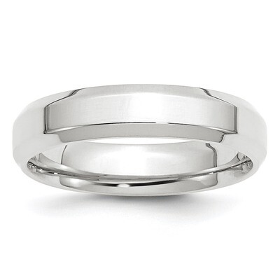 5mm Bevel Edge Comfort Fit Band 10k White Gold WBEC050 Engravable, MPN: WBEC050, 886774456881