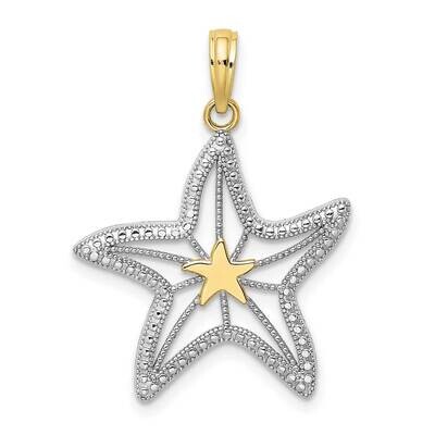 Rhodium Small Starfish Charm 10k Gold 10K9392, MPN: 10K9392,