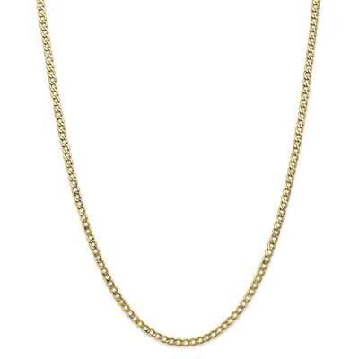 3.35mm Semi-Solid Curb Link Chain 26 Inch 10k Gold 10BC106-26, MPN: 10BC106-26, 191101730917