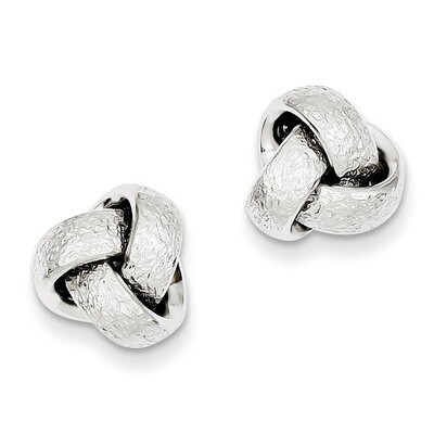 Satin Knot Earrings Sterling Silver Polished QE8052, MPN: QE8052, 883957006963