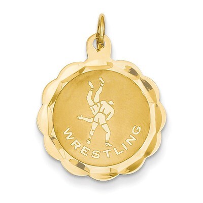 Wrestling Disc Charm 14k Gold A1794, MPN: A1794, 886774086422