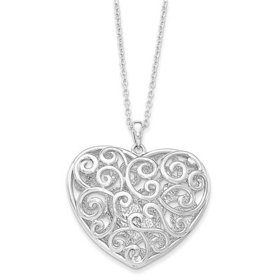 Heart Of Support 18 Inch Necklace Sterling Silver Antiqued QSX604, MPN: QSX604, 191101553677