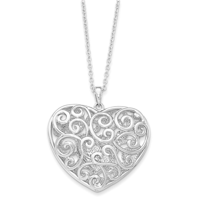 Heart Of Support 18 Inch Necklace Sterling Silver Antiqued QSX604, MPN: QSX604, 191101553677