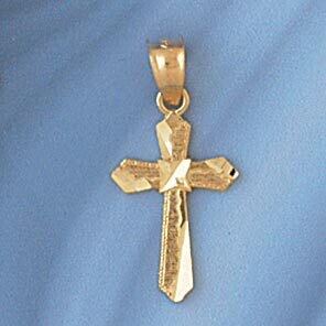 Dazzlers Jewelry Cross Pendant Necklace Charm Bracelet in Yellow, White or Rose Gold 8291, MPN: DZ-…