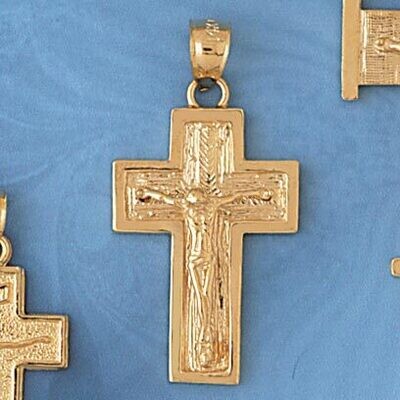 Dazzlers Jewelry Jesus Christ on Cross Pendant Necklace Charm Bracelet in Yellow, White or Rose Gol…
