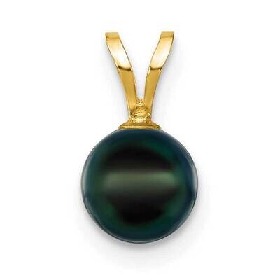 6-7mm Black Saltwater Akoya Cultured Pearl Pendant 14k Gold XF487B, MPN: XF487B,
