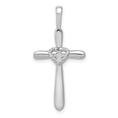 1/10Ct. Diamond Cross with Heart Pendant 14k White Gold PM4992-010-WA, MPN: PM4992-010-WA, 88395721…