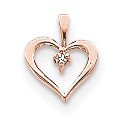 Diamond heart pendant 14k Rose Gold XHR6A, MPN: XHR6A,